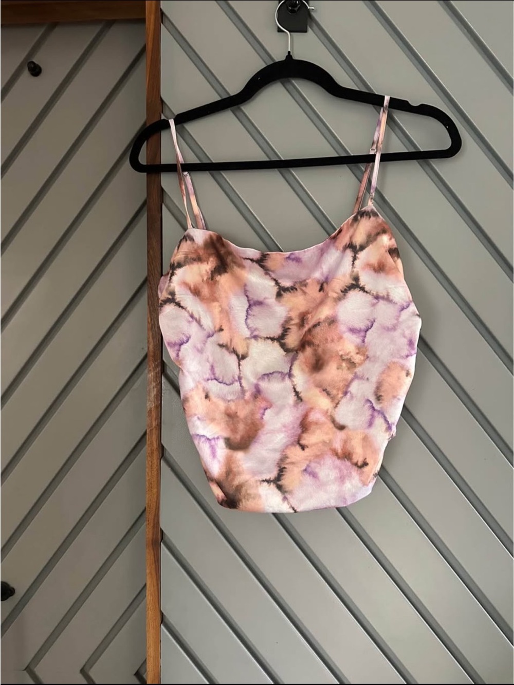 Dynamite Satin Tie-Dye Cami in Pink and Peach